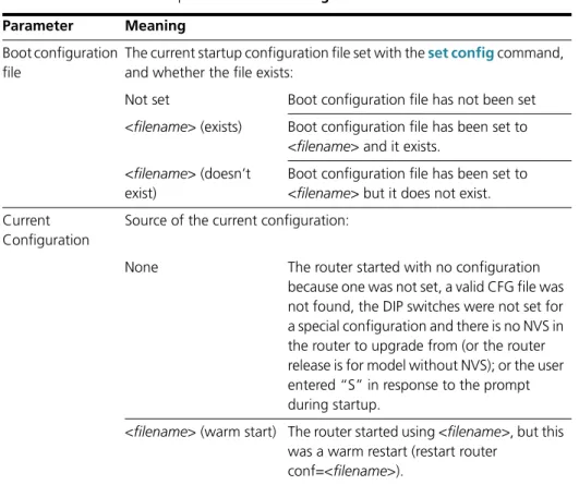 Figure 5-1: Example output from the show config command