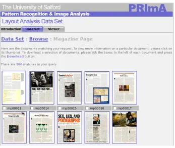 Fig. 1. The Web interface for browsing a specific document category. 