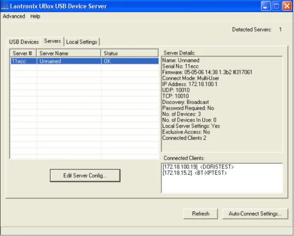 Figure 3-5. Servers Tab Displaying a UBox 