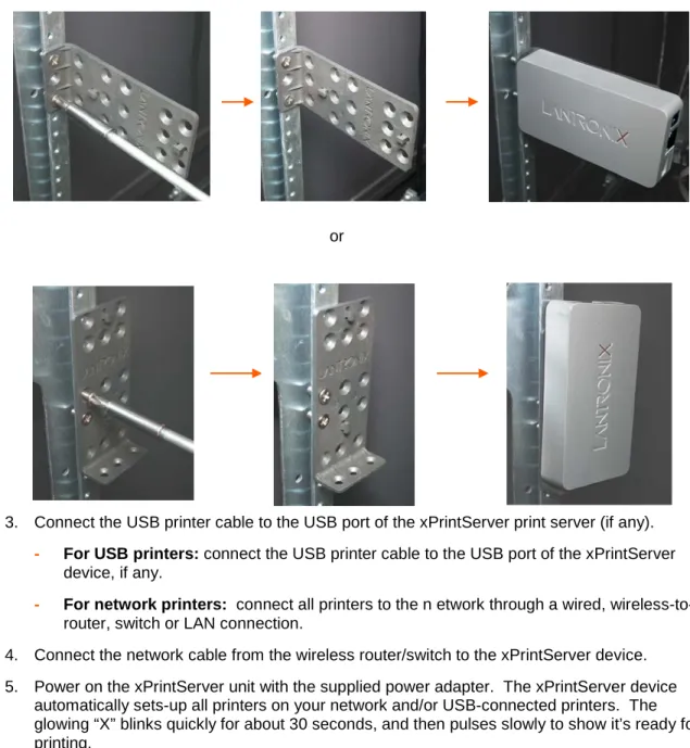Figure 2-2 Sample xPrintServer Mounting Options 