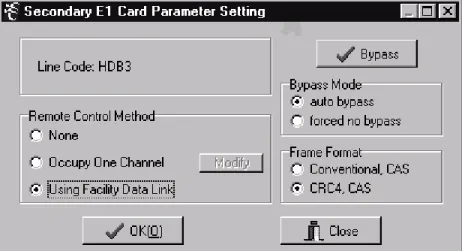 Figure 6.  E1 Parameter Settings