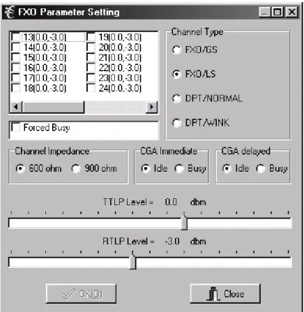 Figure 7.  FXO Parameter Settings