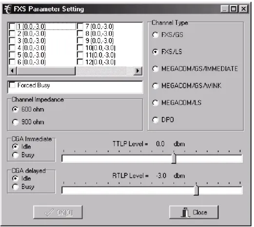 Figure 8.  FXS Parameter Settings