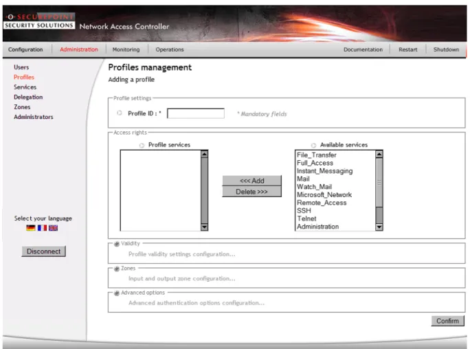 Figure 7: Creating a user profile  The profile is created in the stages below: 