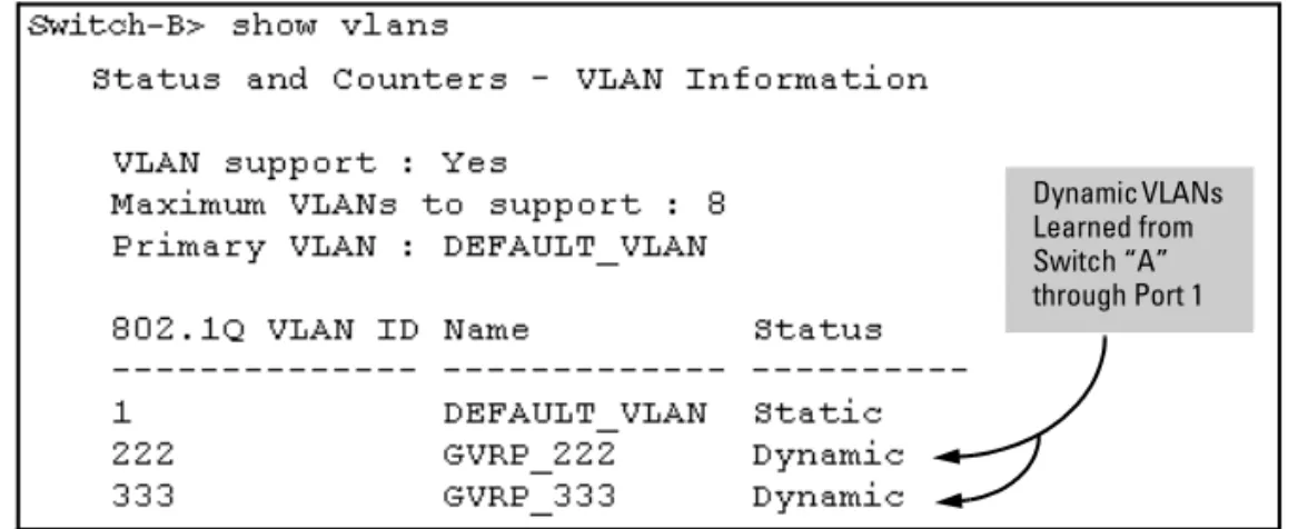 Figure 3-10.  Example of Listing Showing Dynamic VLANs