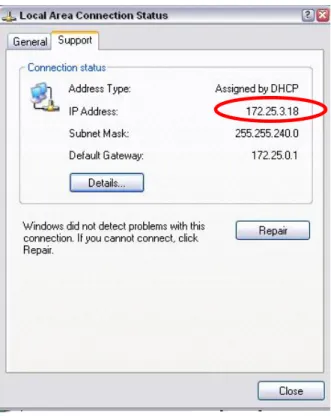 Fig. 4.3 IP address in Windows mode    