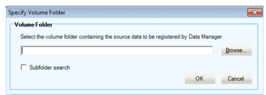 Figure 88: Specify Volume Folder dialog box 
