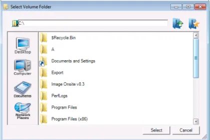 Figure 89: Select Volume Folder dialog box  