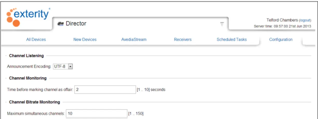 Figure 13   Director Application – Configuration Page