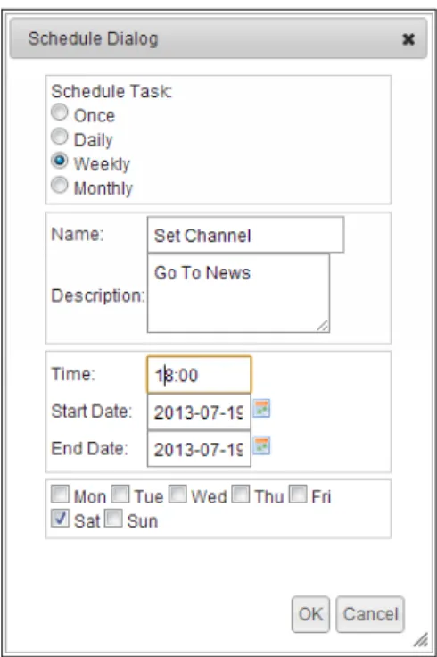 Figure 54   Setting a weekly schedule 13 Select the day, or days, required.