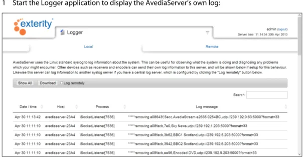 Figure 61   Logger – Local Page 2 Click  Show  All.