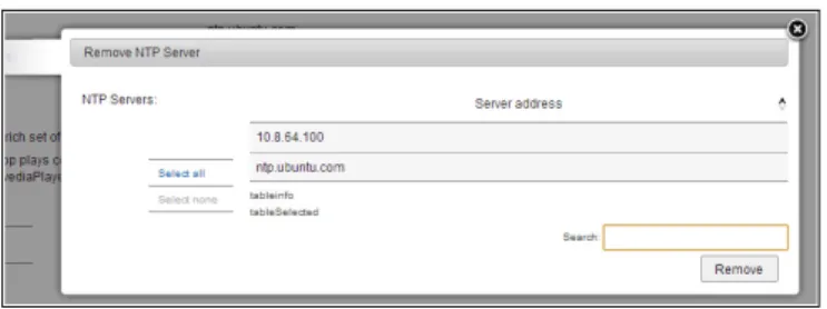 Figure 82   System - removing an NTP Server 3 Select the NTP Server to be deleted.