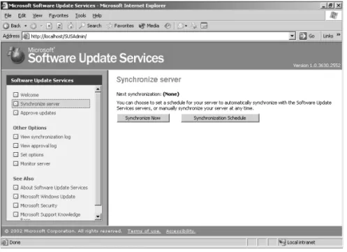 Figure 9-3 The Synchronize Server page