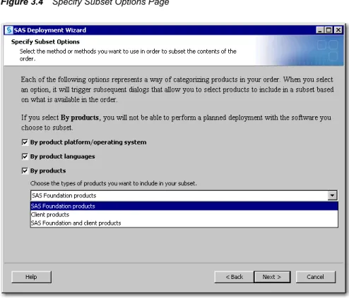 Figure 3.4 Specify Subset Options Page