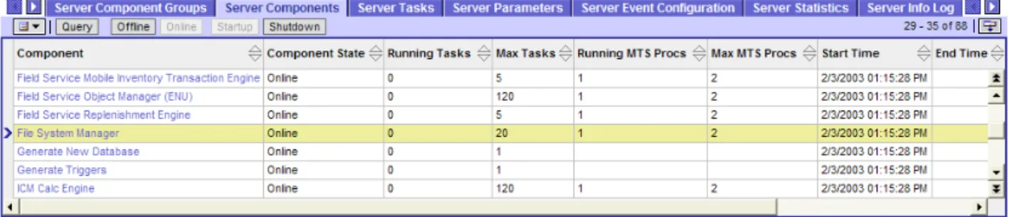 Figure 12 shows an example of successfully enabling the File System Manager  component.