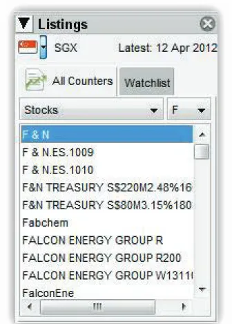 Fig 3.4: Selecting the Desired Stock Counter