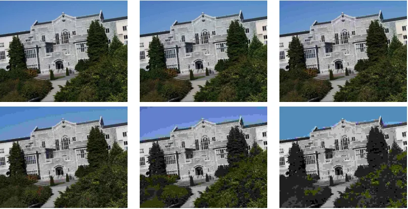 Figure 3.7: Aﬃne data-set: Image blur. (a) Bikes sequence. (b) Trees sequence.