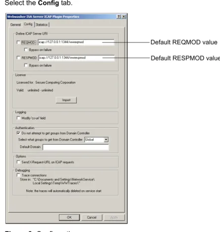Figure 2: Config options