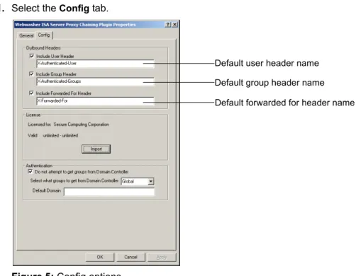 Figure 5: Config options