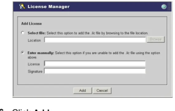Figure 6: Add license window