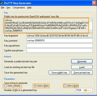 Figure 3.4. Generating a Public Key with PuTTYgen
