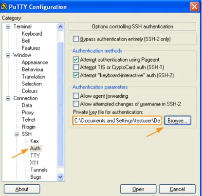 Figure 3.6. Importing the Private Key in PuTTY
