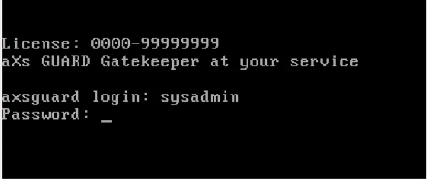 Figure 2.3. Console Login Screen