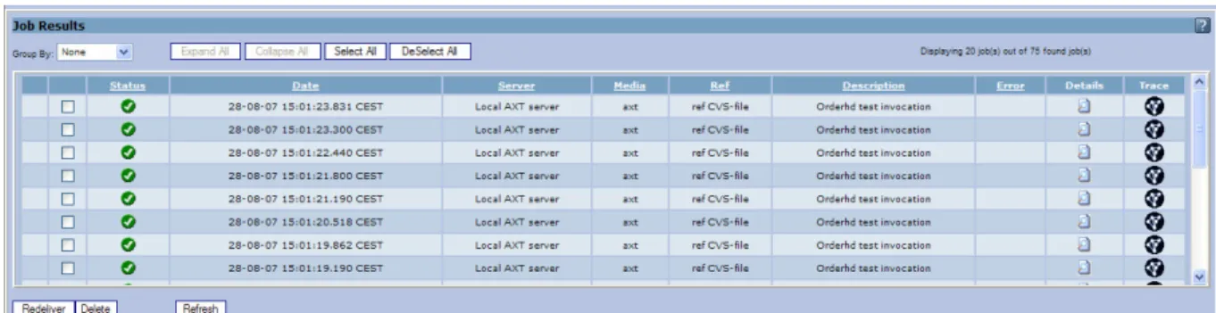 Figure 4. Jobs ordered on the Date column 