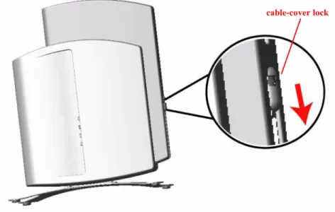 Figure 2-2  Unlock the Cable Cover 4. Remove the cable cover from the unit.