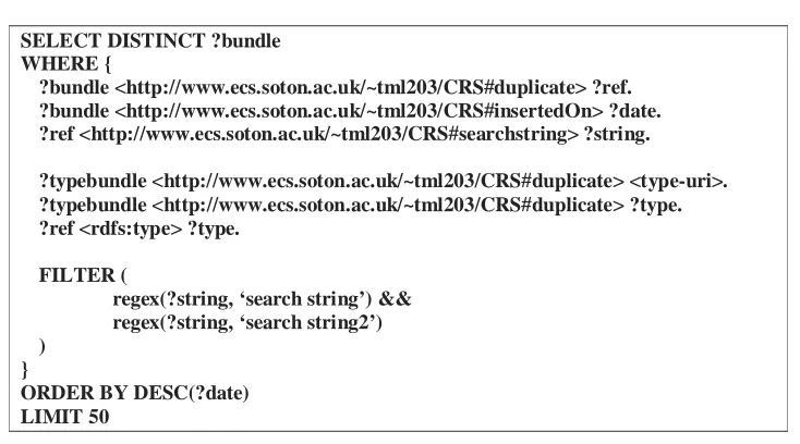 Figure 9. Query to Obtain Bundle from Metadata. 