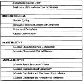 Table 1-2 - Summary List of Functions and Related Processes (After Maltby et aL 1996)