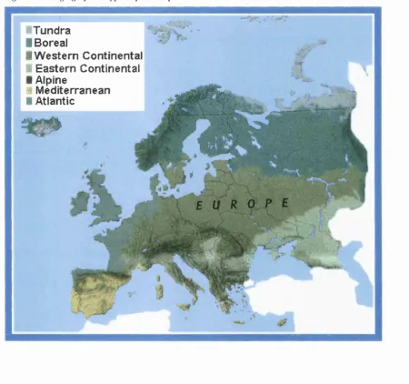 Figure 2-5 - Biogeographical type map of Europe