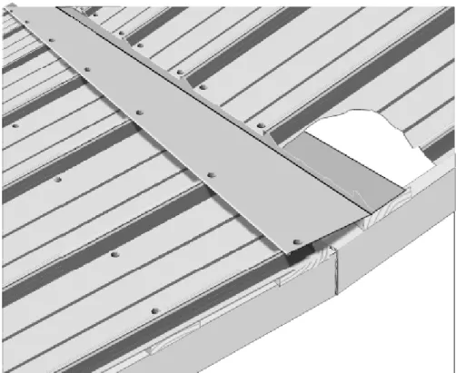 Figure 13 The transition flashing provides a continuous drainage where two slopes meet