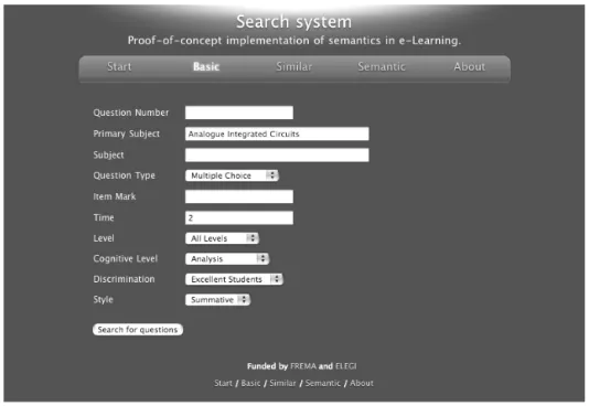 Figure 4 The search interface (basic search selected) 