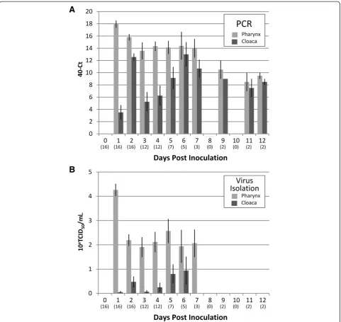 Figure 1 Viral detection in pharyngeal and cloacal swabs using RT-PCR and virus isolation