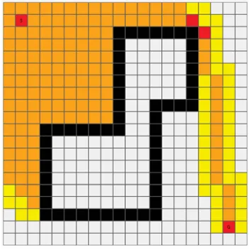 Figure 3.3: Test map of a big obstacle in the centre