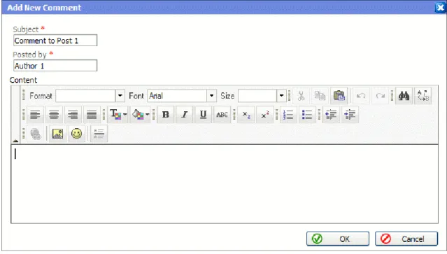 Figure 42: Adding a Comment to a Blog Post 