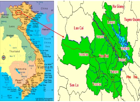 Figure 1.1 Map of Yen Bai province  