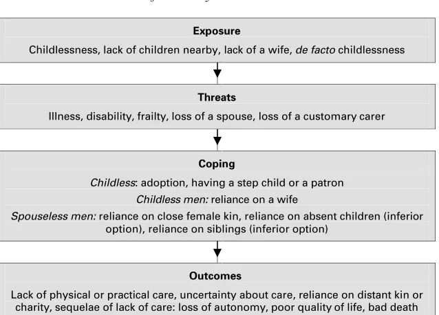 Figure 3. Pathways to a lack of care in old age.