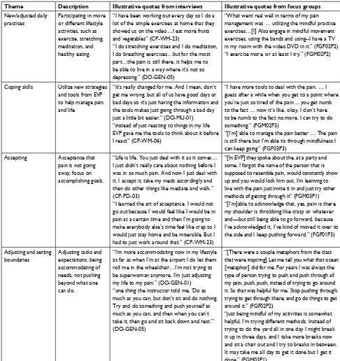 Table 2 Veteran-reported outcomes (based on interview and focus group data)