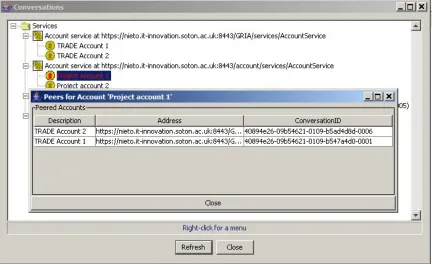 Figure 6. Client Application – Peered Accounts 
