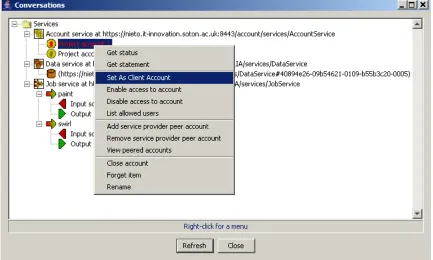 Figure 7. Client Application – Default Account 