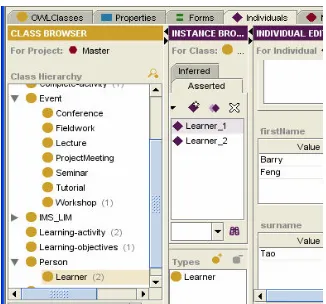 Figure 6 simulation of generating instances in protégé 