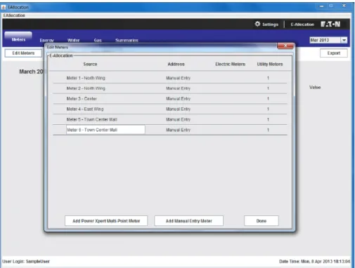 Figure 14. Adding Manual Entry Meters.