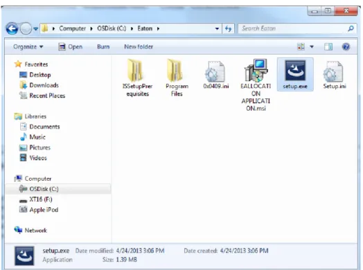 Figure 3. E-Allocation Software Installation Files.