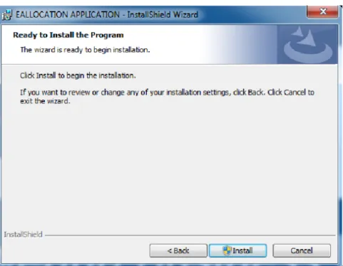 Figure 5. The Ready to Install the Program Screen.