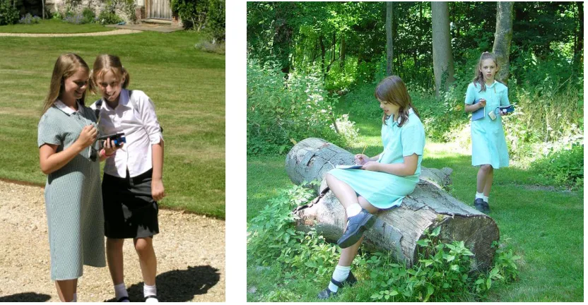 Figure 3. Children using the system during the literacy experience 