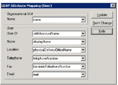 Figure 33 LDAP Attribute Mapping (User) Dialog