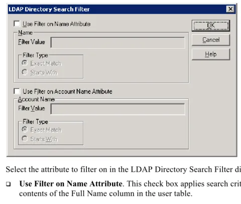 Figure 36 LDAP Directory Search Filter