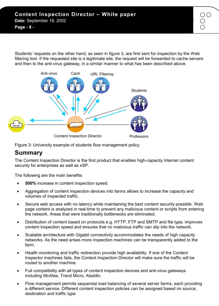 Figure 3: University example of students flow management policy 